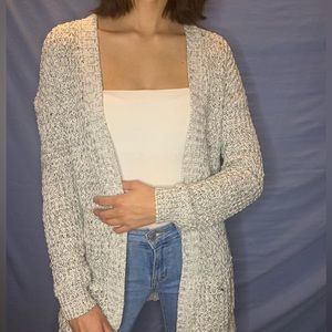 Express Gray Knit Cardigan
